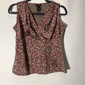 Women's Sleeveless Floral Top - Black, Red, White